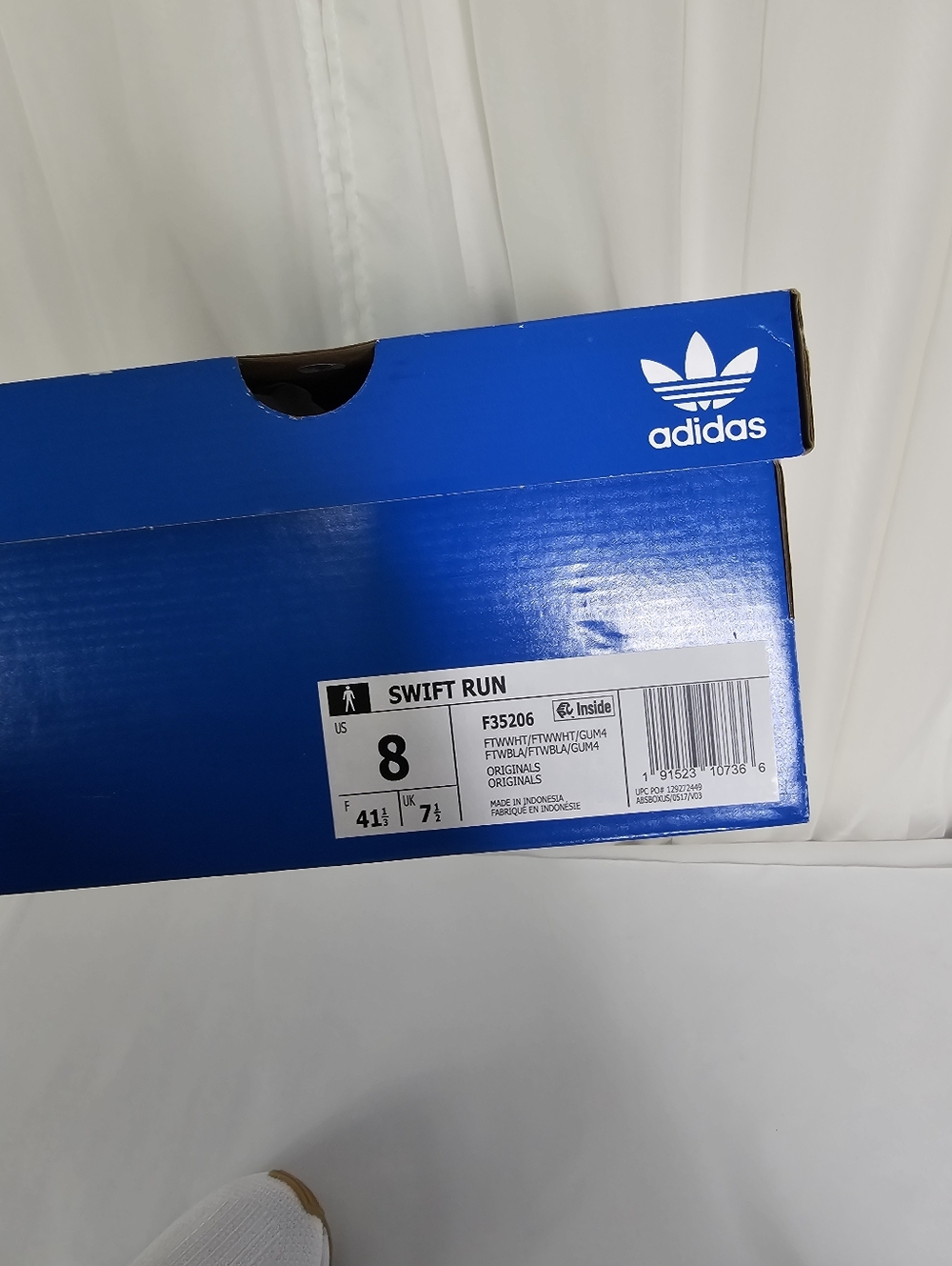 Adidas Orginals Swift Run Cloud White Gum Running Sneakers Men's 8 NEW Classic - Picture 9 of 10